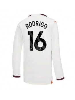 Moški Nogometna dresi replika Manchester City Rodri Hernandez #16 Gostujoči 2023-24 Dolgi rokav